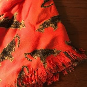 Orange leopard scarf